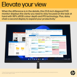 HP E24u G5 - E-Series - LED monitor - 23.8"" - 1920 x 1080 Full HD (1080p) @ 75 Hz - IPS - 250 cd/m²