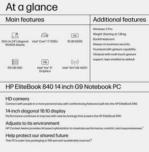 HP EB 840 G9 I7-1255U 14IN 16GB