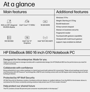 HP EB860G10 I7-1355U 16IN 16GB