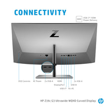 Load image into Gallery viewer, HP Z34C G3 CURVED WQHD DISPLAY