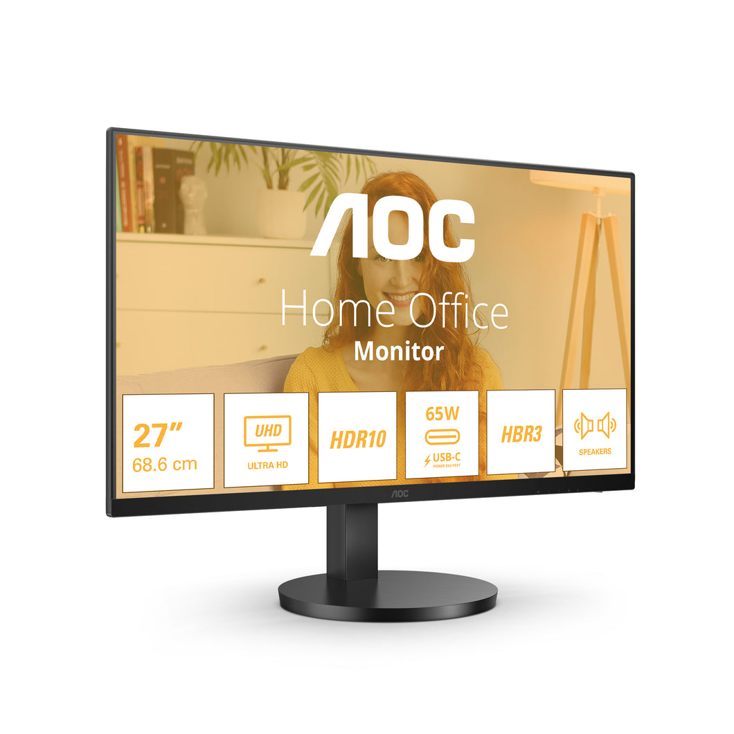 AOC 27 INCH 4K IPS 65W USB C 2 HDMI HA Monitor -