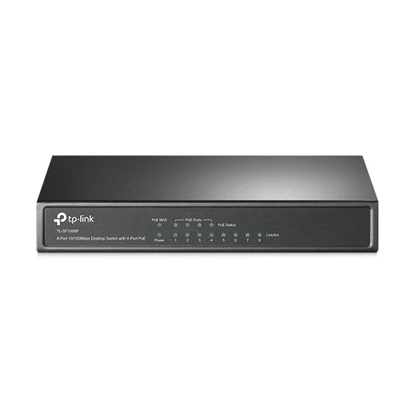 TP-LINK TL-SF1008P 8 Ports Ethernet Switch - 8 x Fast Ethernet Network - 2 Layer Supported - Desktop