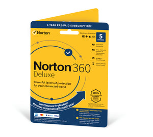 NORTON 360 Deluxe - box pack (1 year) - 5 devices, 50 GB cloud storage space