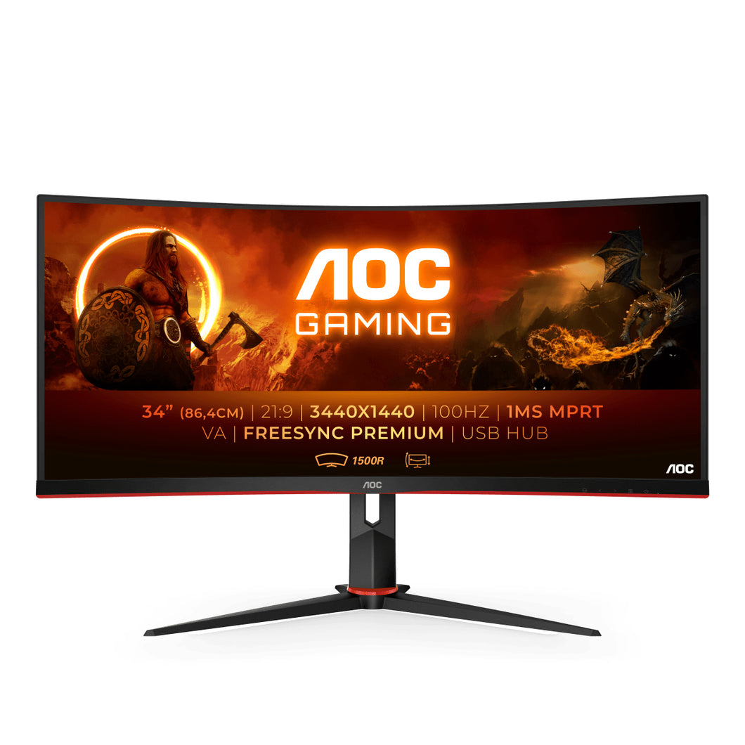 AOC Gaming CU34G2/BK - LED monitor - curved - 34