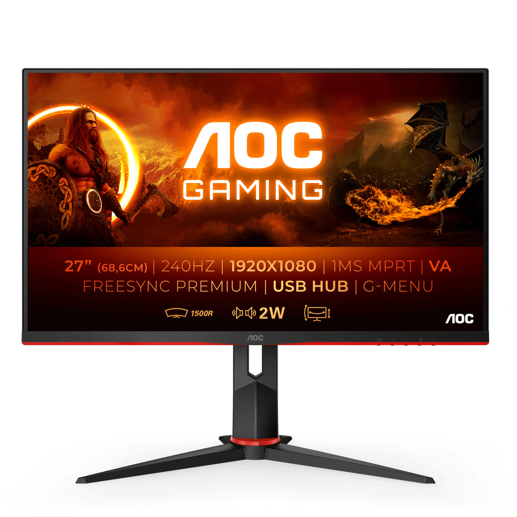 AOC Gaming C27G2ZU/BK - LED monitor - curved - Full HD (1080p) - 27
