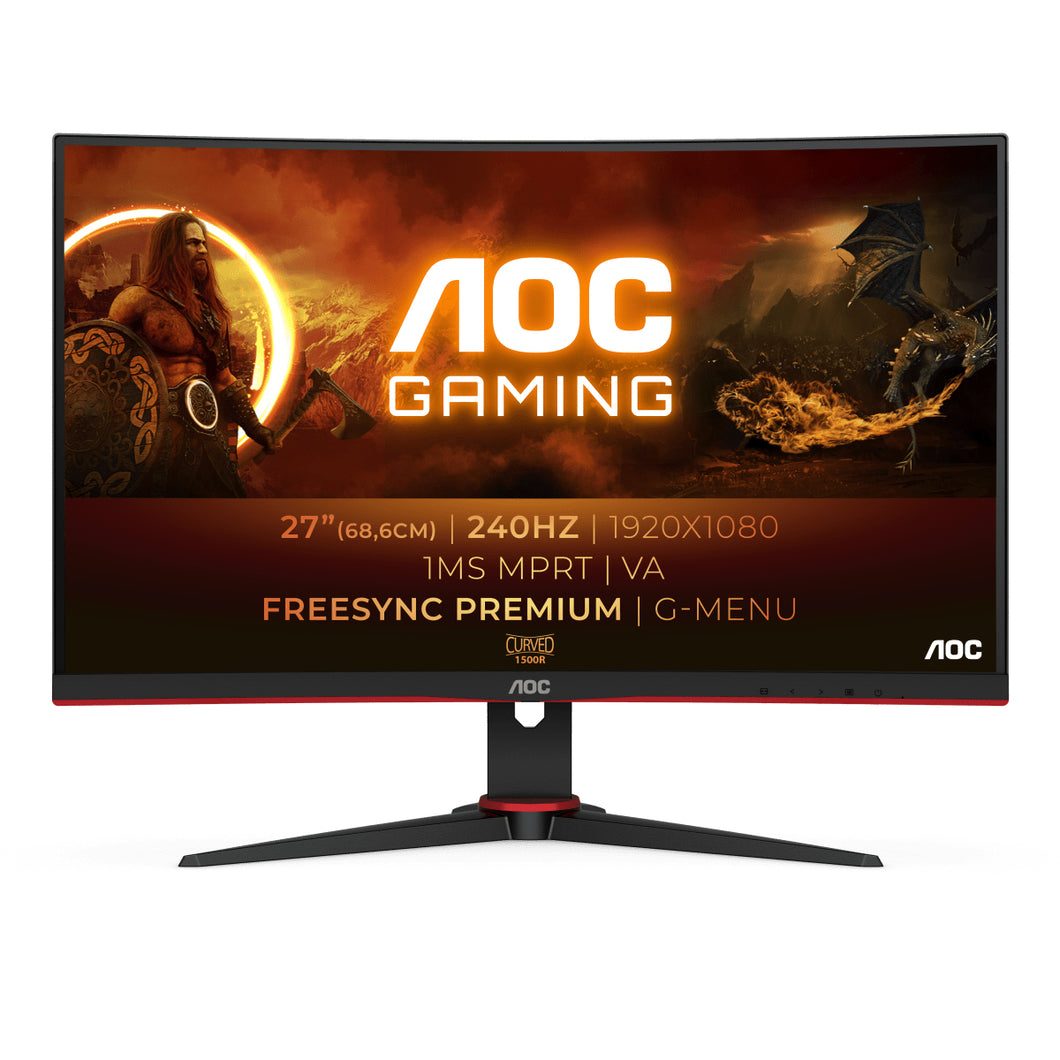 AOC Gaming C27G2ZE/BK - LED monitor - curved - Full HD (1080p) - 27