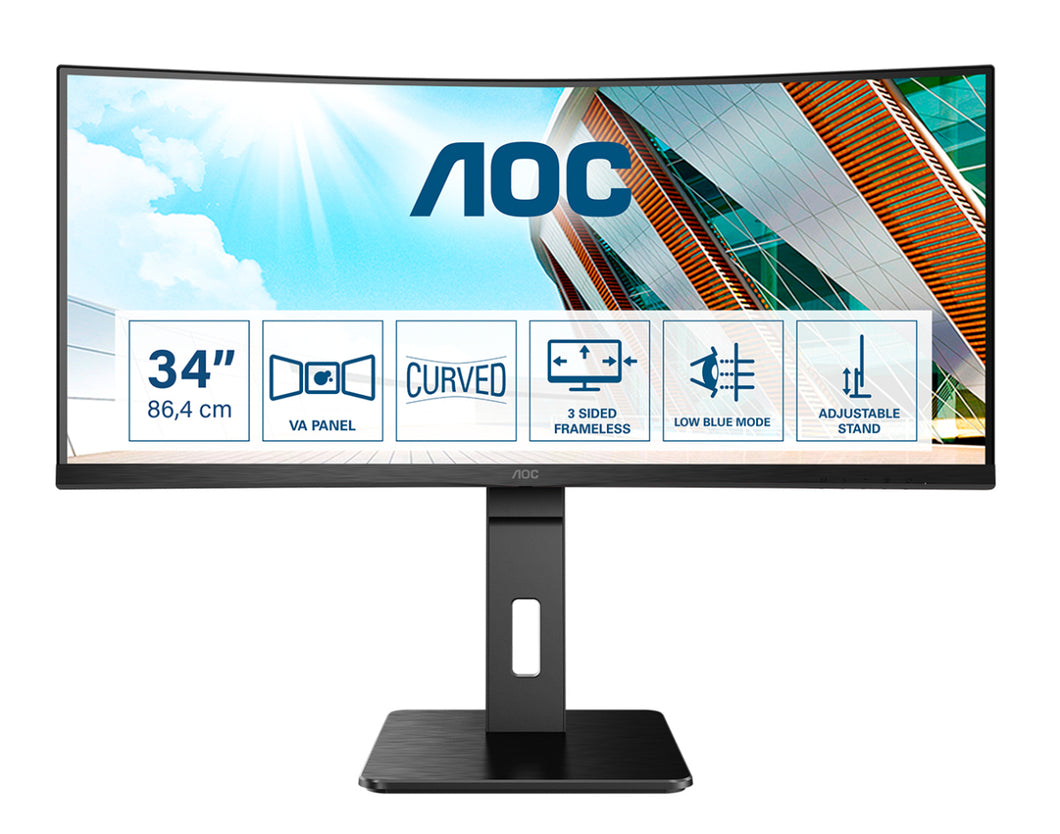 AOC CU34P2A - LED monitor - curved - 34