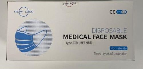 Disposable Surgical Mask certified 98% BFE-Type IIR liquid resistant